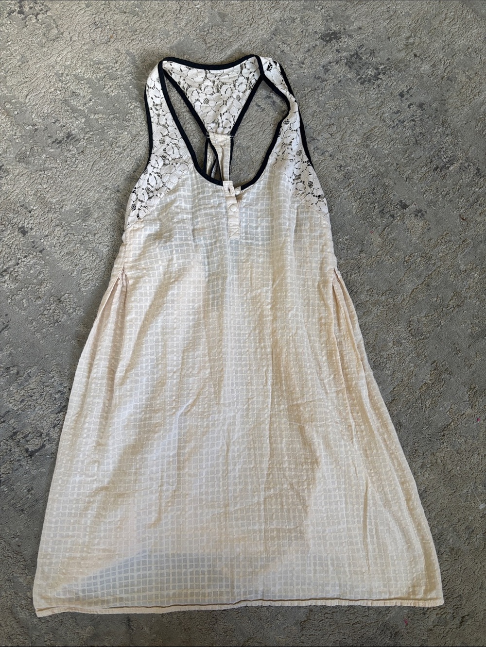 Kimchi Blue Cream Chemise with Black Lace Racerback